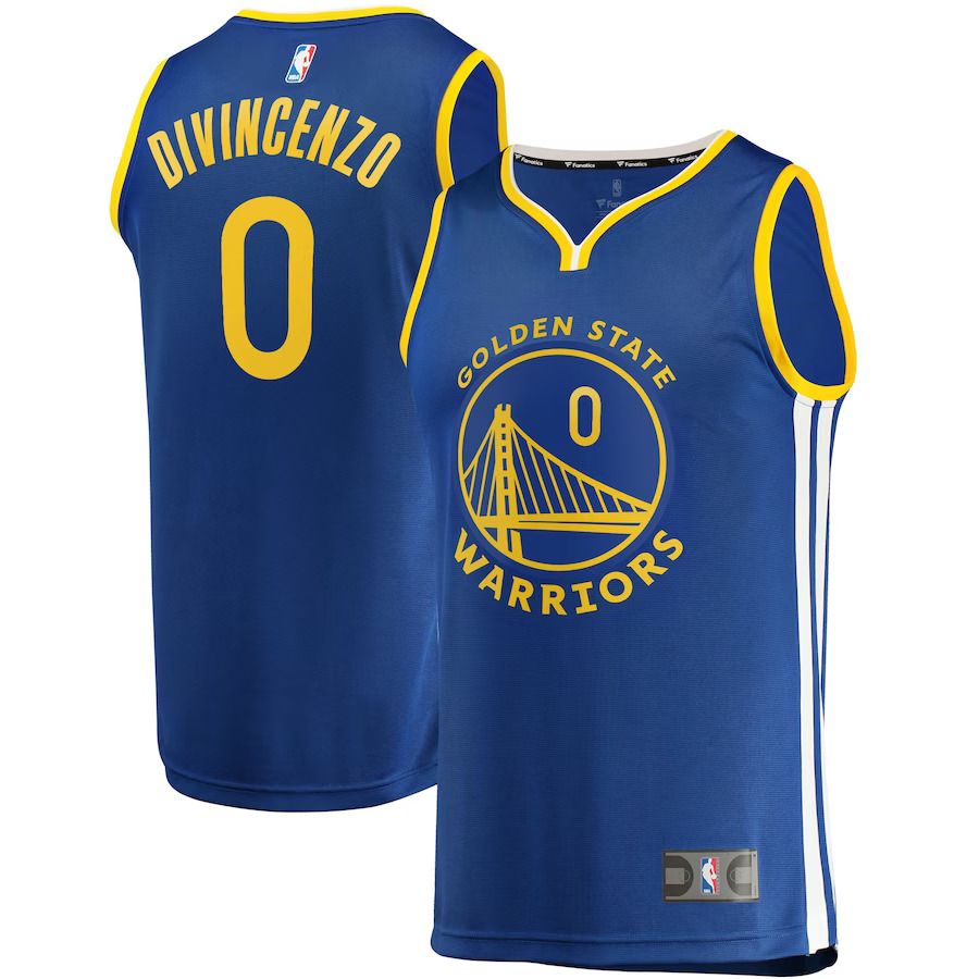 Men Golden State Warriors #0 Donte DiVincenzo Fanatics Branded Blue 2022-23 Fast Break Replica Player NBA Jersey